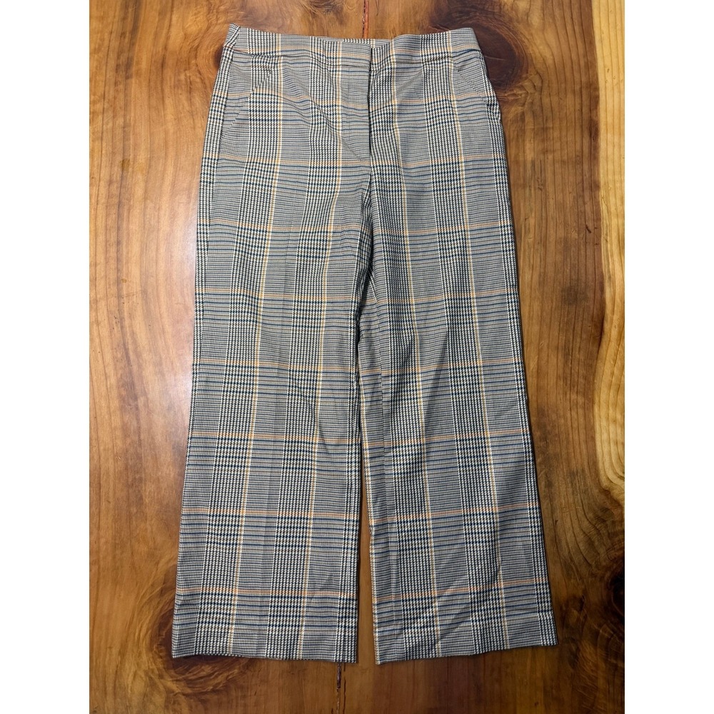 Veronica Beard Women's Pants 14 Wide Leg Stretch Plaid High Rise Brixton G4-26